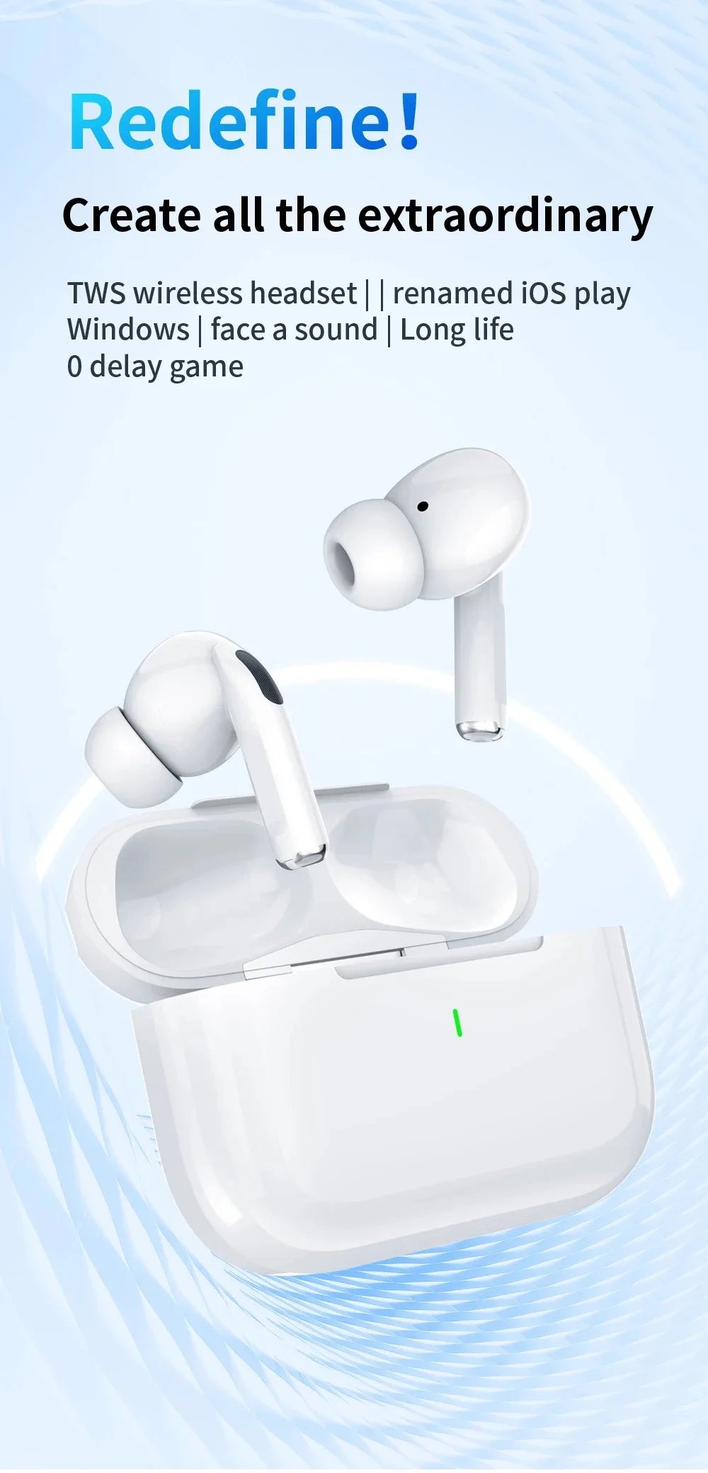 New Air Pro TWS Wireless Bluetooth Earphones Headphones In Ear Earbuds Sports ANC Noise Cancelling Headset for IPhone Android