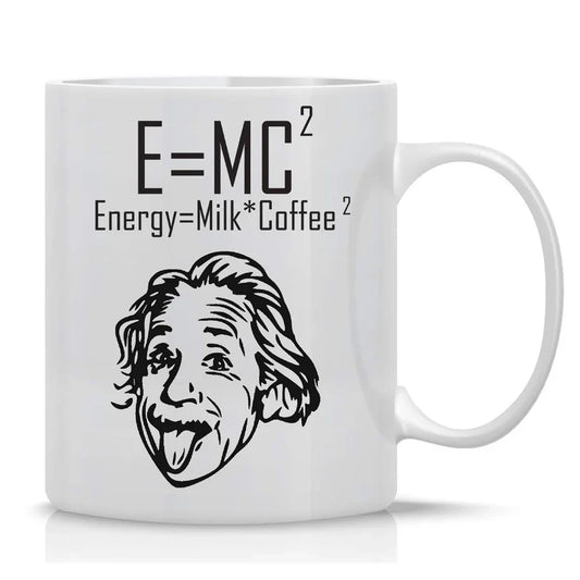 "E = MC2" Energy = Milk × Coffee ² - Fun Coffee Ceramic Cup, Unique Creative Gifts for Friends, Birthday Gifts