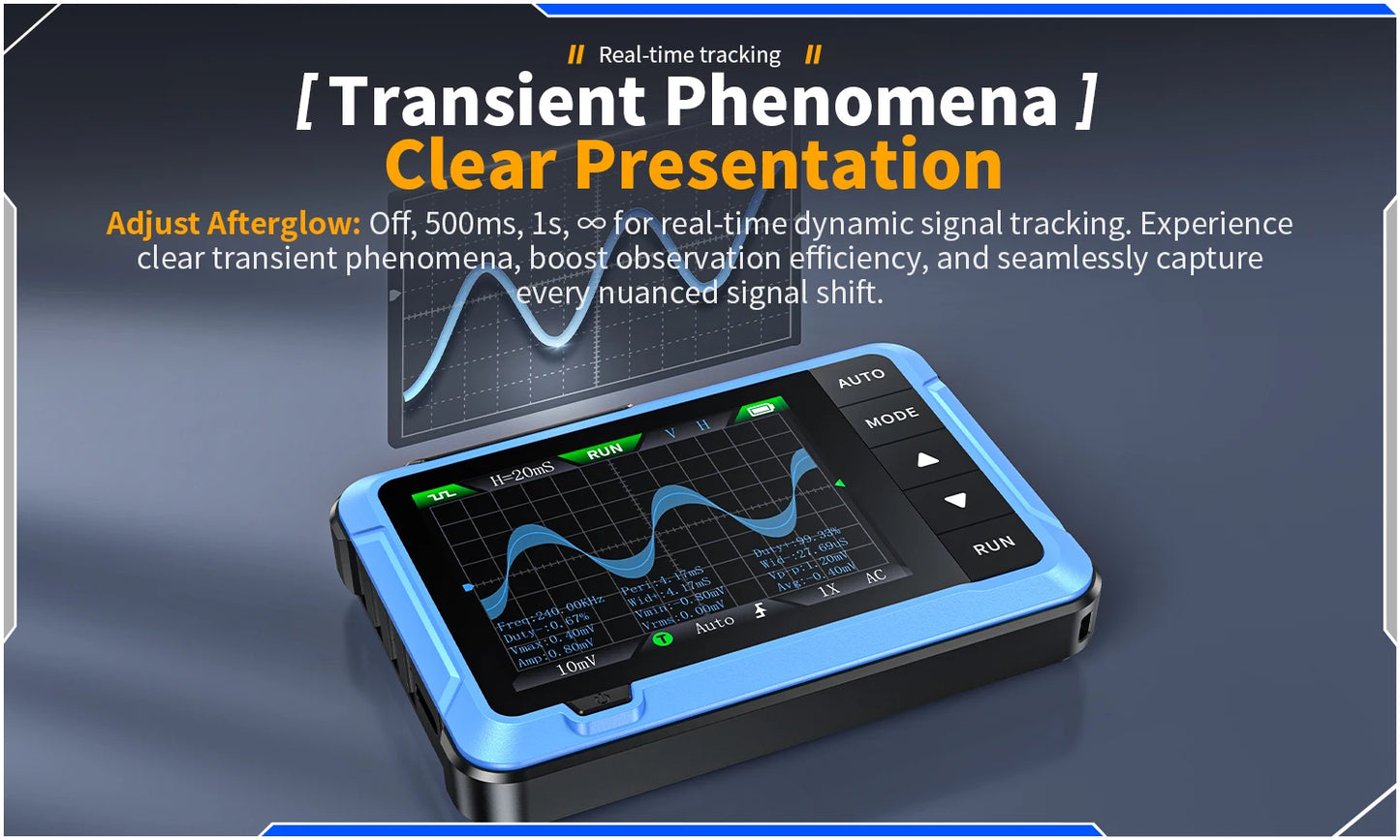 FNIRSI New DSO510 DSO152 DSO153 Mini Handheld Digital 2 IN 1 Oscilloscope Portable 48MS/s 10MHz Bandwidth Electronic Repair Tool